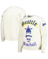 Men's Pro Standard Cream Seattle Mariners Retro Old English Pullover Sweatshirt