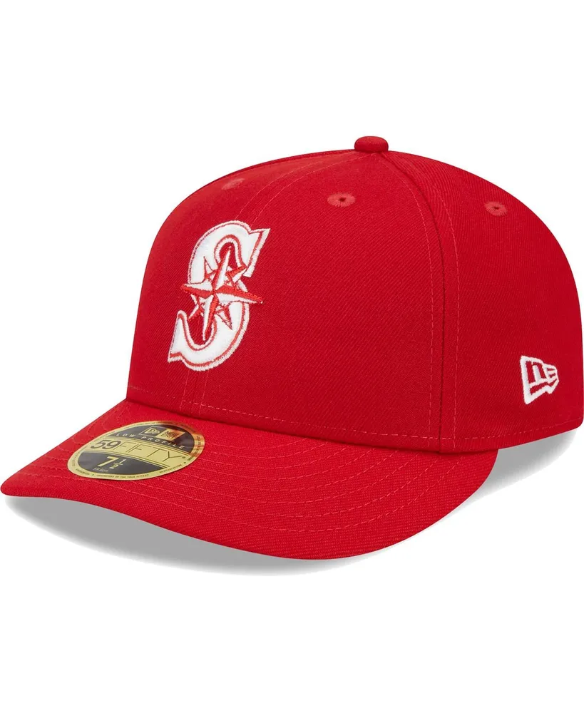 Men's New Era Scarlet Seattle Mariners Low Profile 59FIFTY Fitted Hat