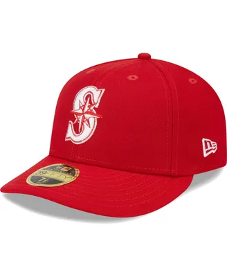 Men's New Era Scarlet Seattle Mariners Low Profile 59FIFTY Fitted Hat