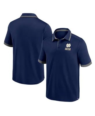 Men's Fanatics Navy Notre Dame Fighting Irish Color Block Polo Shirt