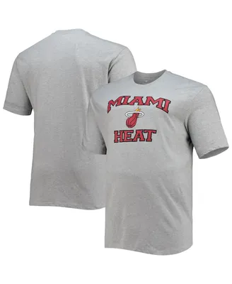 Men's Heathered Gray Miami Heat Big and Tall Heart Soul T-shirt