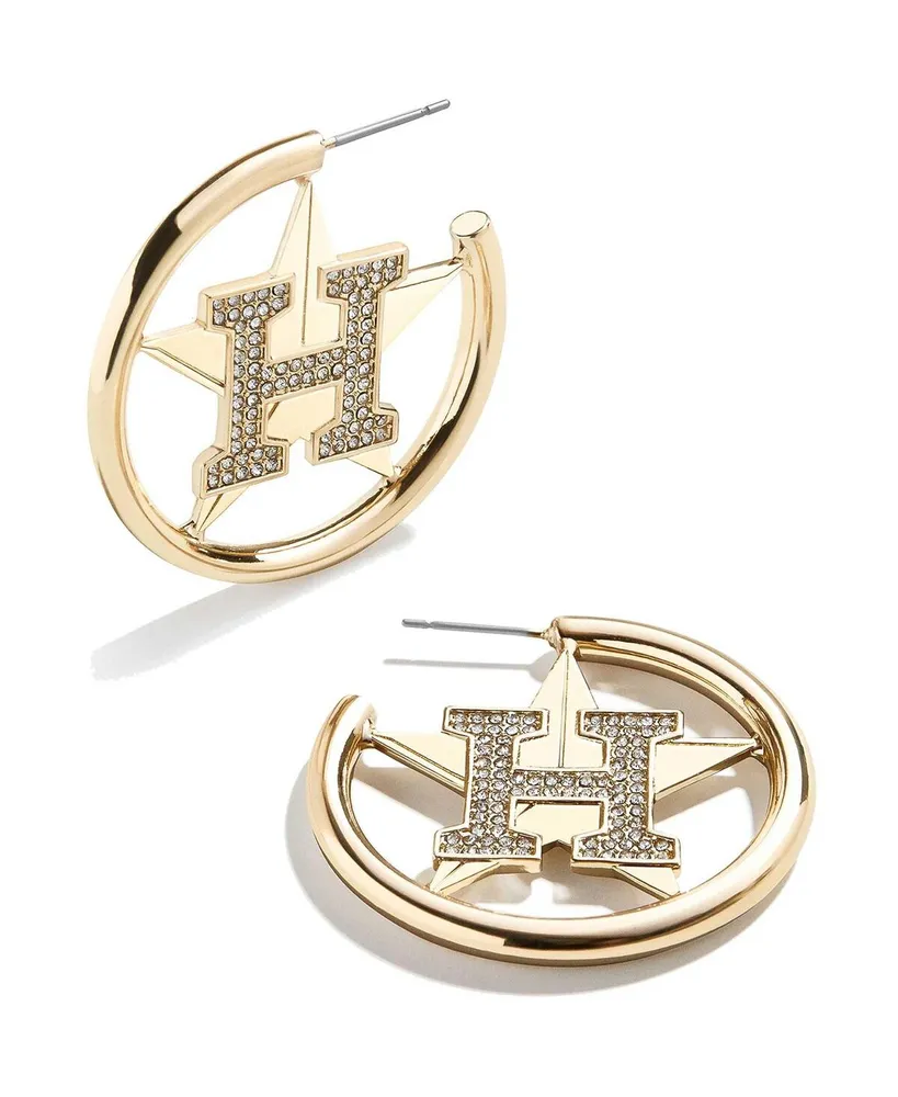 Women's Baublebar Houston Astros Hoops Earrings - Gold