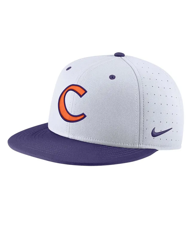 Men's Nike White Clemson Tigers Aero True Baseball Performance Fitted Hat