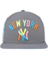 Men's Pro Standard Gray New York Yankees Washed Neon Snapback Hat