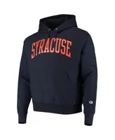 Men's Champion Navy Syracuse Orange Team Arch Reverse Weave Pullover Hoodie