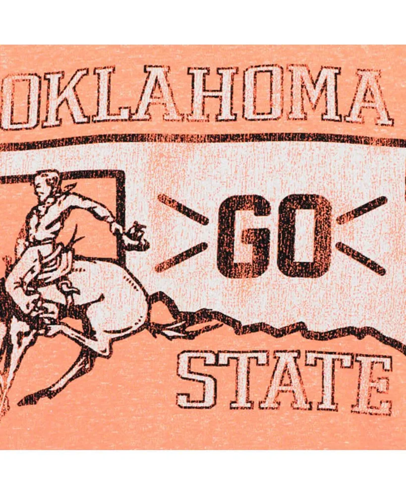 Men's Original Retro Brand Heather Orange Oklahoma State Cowboys Vintage-Like Tri-Blend T-shirt