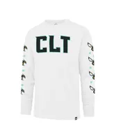 Men's '47 Brand White Charlotte Hornets City Edition Downtown Franklin Long Sleeve T-shirt