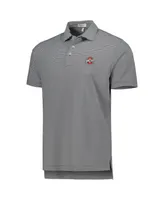 Men's Peter Millar Black Ohio State Buckeyes Jubilee Striped Performance Jersey Polo Shirt