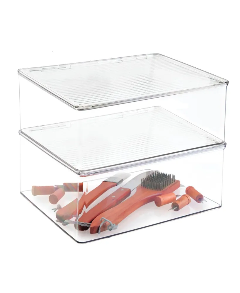 Clear Stacking Food Storage Organizer Bins for Kitchen and Pantry