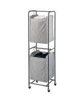 mDesign Vertical Portable Laundry Hamper Basket - Metal Frame