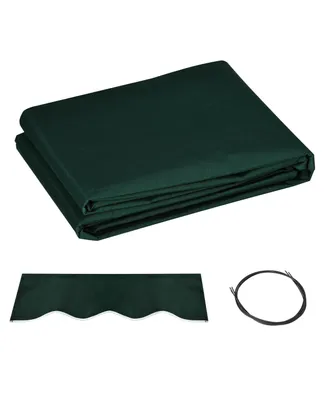 Outsunny 12.5' x 7.9' Retractable Awning Fabric Replacement Outdoor Sunshade Canopy Awning Cover, Uv Protection, Dark Green