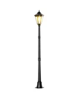 Outsunny 78.75" Solar Lamp Post Light, Waterproof Aluminum Outdoor Vintage Street Lamp, Motion Activated Sensor Pir, Adjustable Brightness, for Garden