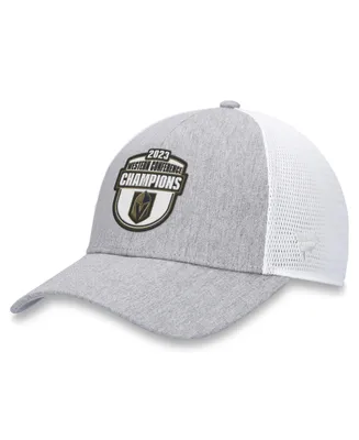 Men's Fanatics Gray, White Vegas Golden Knights 2023 Nhl Western Conference Champs Locker Room Adjustable Hat