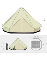 Outsunny 10-Person Waterproof Camping Tent Yurt with Unique Style, Spacious Interior, & Breathable Waterproof Design, 16' x 16' x 10'