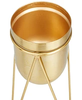 CosmoLiving Metal Planter with Removable Stand Set of 2