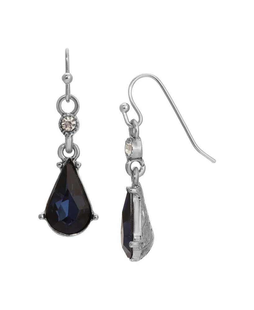 2028 Crystal Blue Pear-Shape Earrings