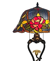 Dale Tiffany Floral Petal Table Lamp with Led Night Light