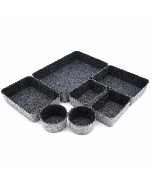 Welaxy 8 Piece Felt Round Cups & Trays Drawer Organizer Set