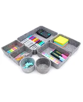 Welaxy 7 Piece Felt Drawer Organizer Set with Round Cups and Trays