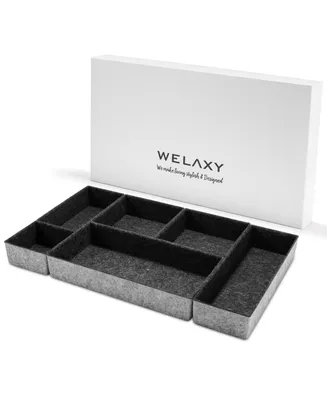 Welaxy Deluxe 6 Piece Rectangular Organizer Bin Gift Boxed Set