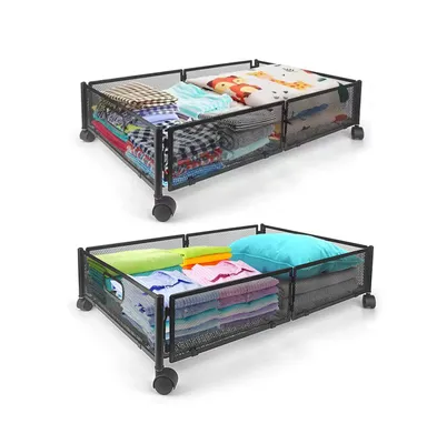 Under Bed Storage Containers with Wheels, Under Bed Organizer Drawer for Clothes, Toy