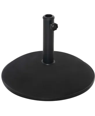 Outsunny 20" 55 lbs Round Cement Umbrella Base Stand Market Parasol Holder with Tightening Knob & Easy Setup, for 1.3"Dia, 1.5"Dia, 1.9"Dia Pole, for