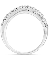 Effy Diamond Round & Baguette Crossover Statement Ring White Gold (3/4 ct. t.w.) (Also available 14k Gold)