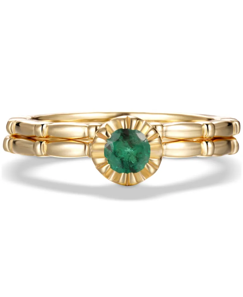 2-Pc. Set Emerald Bridal (1/3 ct. t.w.) 14k Gold-Plated Sterling Silver (Also Ruby & Sapphire)