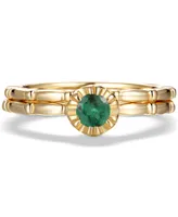 2-Pc. Set Emerald Bridal (1/3 ct. t.w.) 14k Gold-Plated Sterling Silver (Also Ruby & Sapphire)