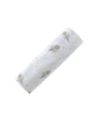 Malabar Baby Baby Gots Certified Organic Cotton Muslin Swaddle, Magical Feathers