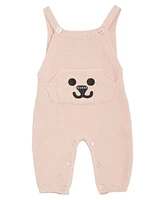 Guess Baby Girls Bodysuit and Knit Cotton Overall, 2 Piece Set