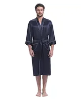 Lilysilk Men's 22 Momme Kimono Silk Robe with Piping for Men