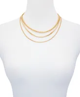 Vince Camuto Gold-Tone Mixed Chain Trio Layering Necklace Set, 3 piece