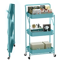4 tier Rolling Utility Cart with Lockable Wheels