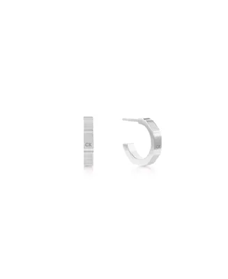 Calvin Klein Stainless Steel Block Hoop Earrings