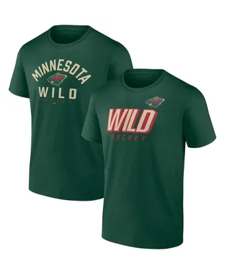 Men's Fanatics Green Minnesota Wild Wordmark Two-Pack T-shirt Set