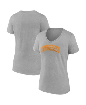 Women's Fanatics Heather Gray Tennessee Volunteers Basic Arch V-Neck T-shirt