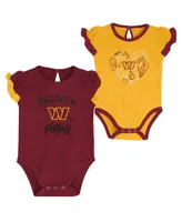 Newborn and Infant Boys Girls Burgundy, Gold Washington Commanders Too Much Love Two-Piece Bodysuit Set