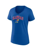 Women's Fanatics Royal Kansas Jayhawks Evergreen Campus V-Neck T-shirt