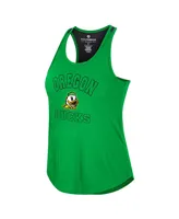 Women's Colosseum Green Oregon Ducks 10 Days Racerback Scoop Neck Tank Top