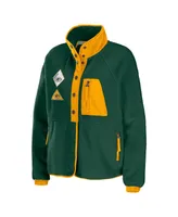 Women's Wear by Erin Andrews Green Bay Packers Polar Fleece Raglan Full-Snap Jacket
