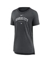 Women's Nike Heather Charcoal Kansas City Royals Authentic Collection Early Work Tri-Blend T-shirt