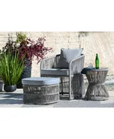 Coast Island Outdoor Chair, Ottoman and Table, Set of 3