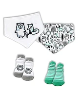 Baby Mode Baby Boys Closure Bibs and Socks, 8 Piece Set