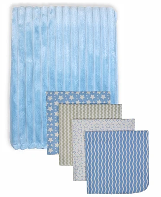 Jesse & Lulu Baby Boys Striped Blankets, 5 Piece Set