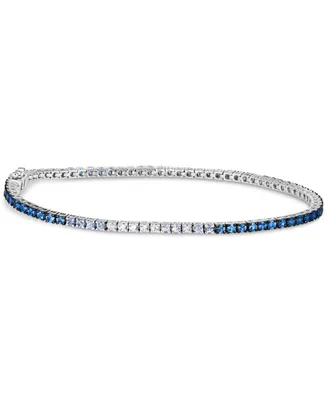 Le Vian Ombre Denim Ombre (2-7/8 ct. t.w.) & White Sapphire (1/6 ct. t.w.) Tennis Bracelet in 14k White Gold