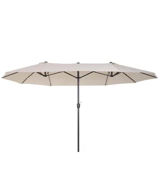 Outsunny 15' Extra Large Double Patio Umbrella for Pool,