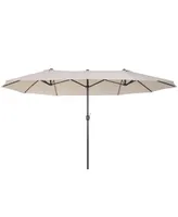 Outsunny 15' Extra Large Double Patio Umbrella for Pool,