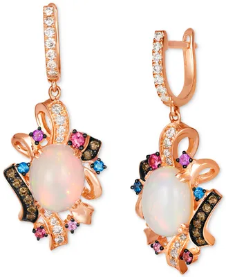 Le Vian Crazy Collection Multi-Gemstone (2-5/8 ct. t.w.) & Diamond (5/8 ct. t.w.) Drop Earrings in 14k Rose Gold