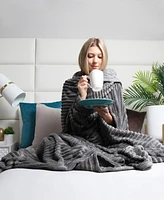 Nestl Cut Plush Lightweight Super Soft Fuzzy Luxury Bed Blanket